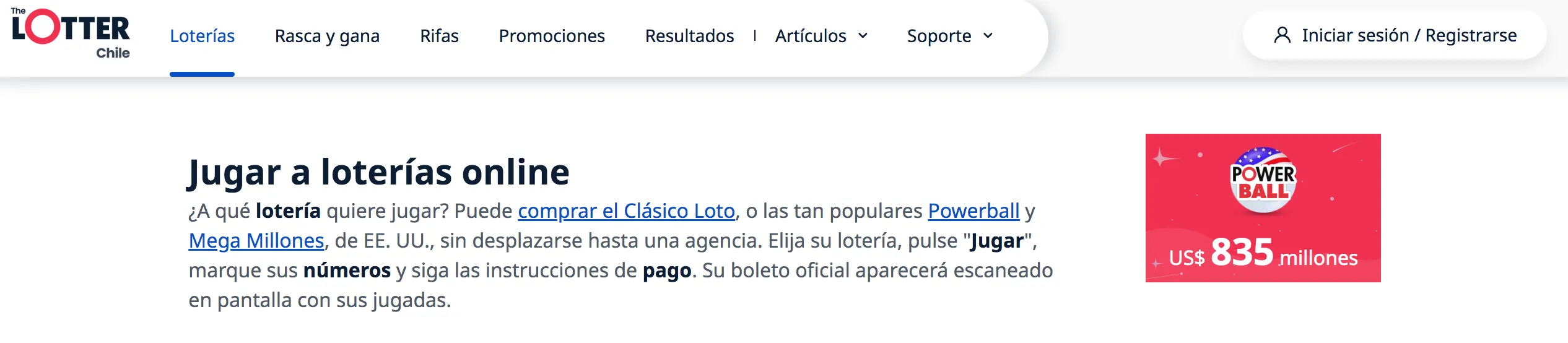 Lotería online Chile
